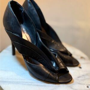 Chic Black Peep-Toe Heels